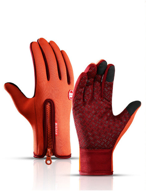 Waterproof Winter Sports Gloves – Touchscreen-Compatible with Fleece Lining for Motorcycle Riding & Outdoor Activities