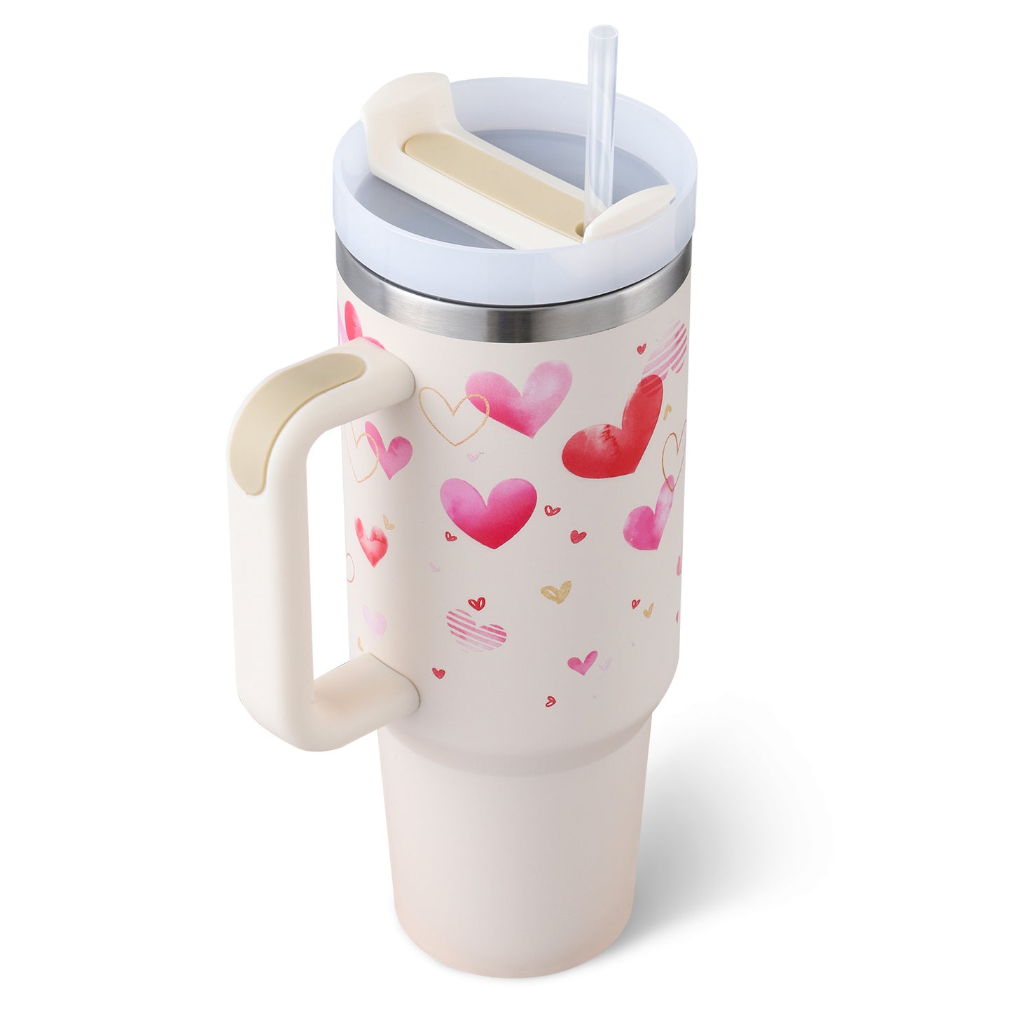 Tumbler With Handle Straw Insulated 40 Oz