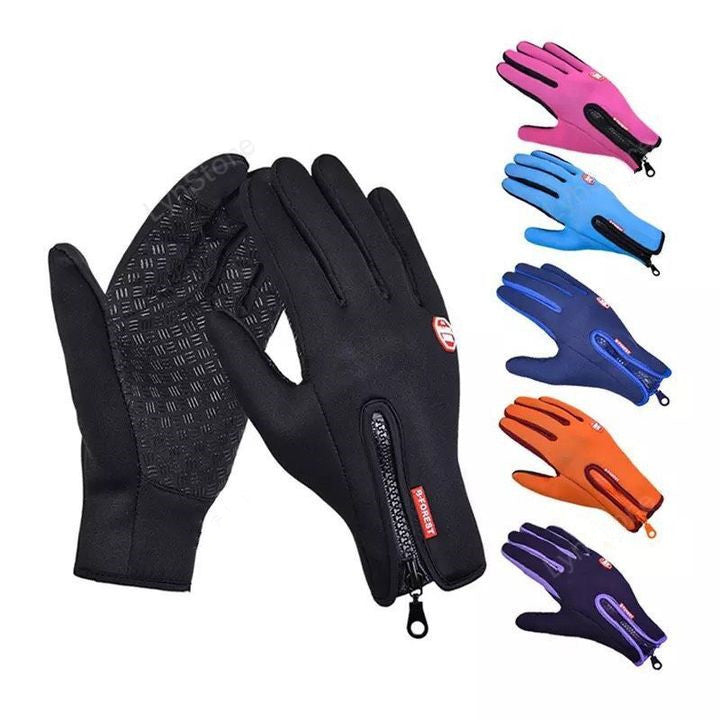 Waterproof Winter Sports Gloves – Touchscreen-Compatible with Fleece Lining for Motorcycle Riding & Outdoor Activities