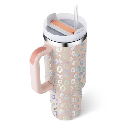 Tumbler With Handle Straw Insulated 40 Oz