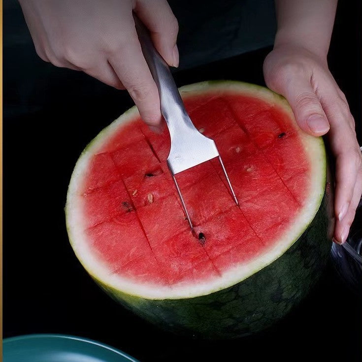 2 In 1 Stainless Steel Watermelon Fork Slicer