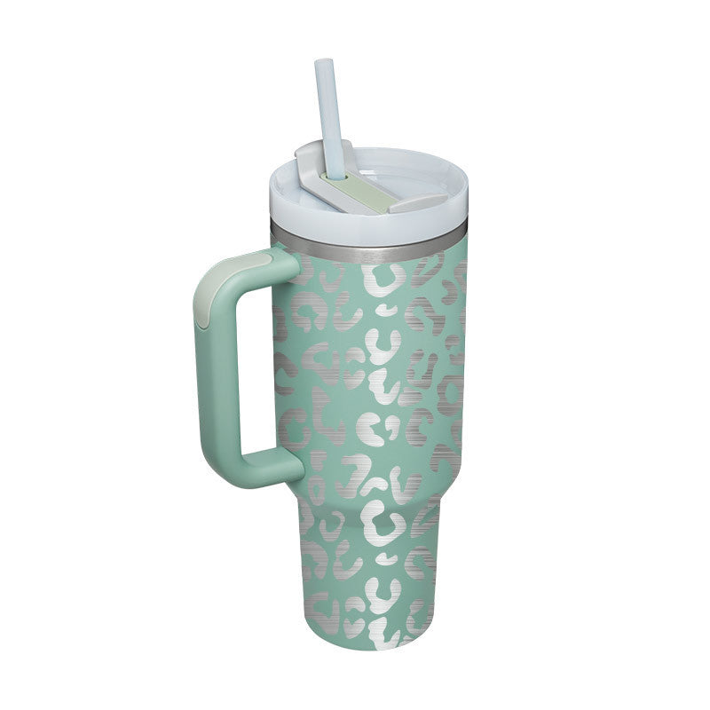 Tumbler With Handle Straw Insulated 40 Oz