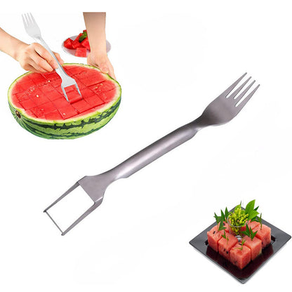 2 In 1 Stainless Steel Watermelon Fork Slicer