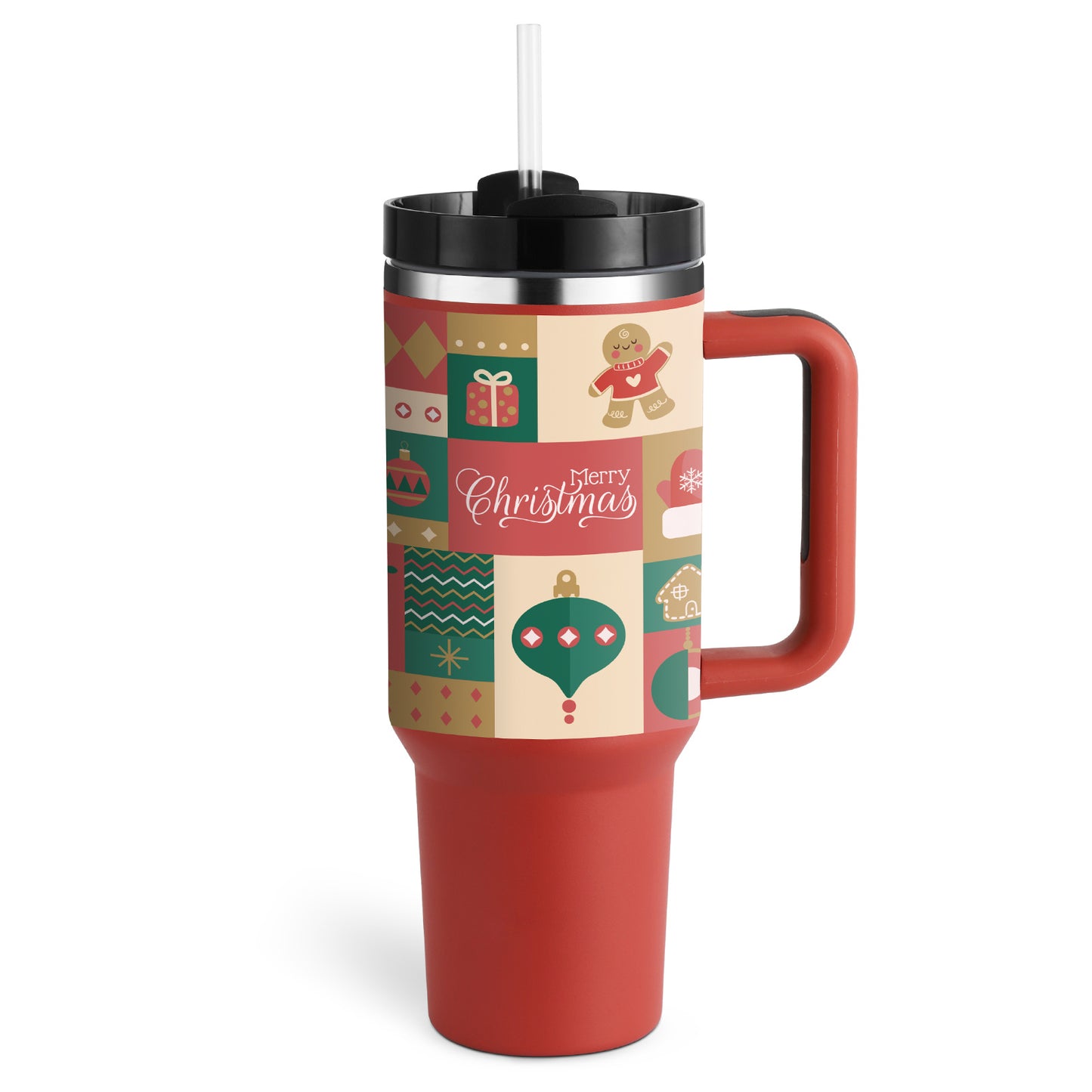 Tumbler With Handle Straw Insulated 40 Oz