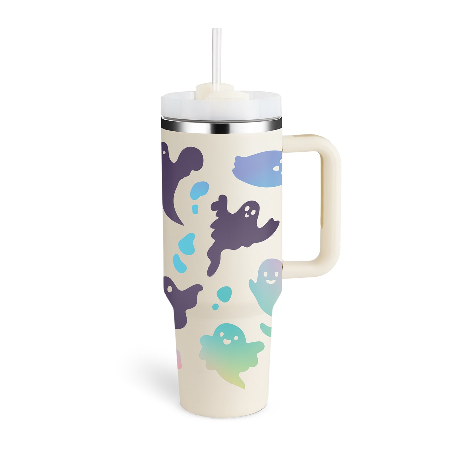 Tumbler With Handle Straw Insulated 40 Oz