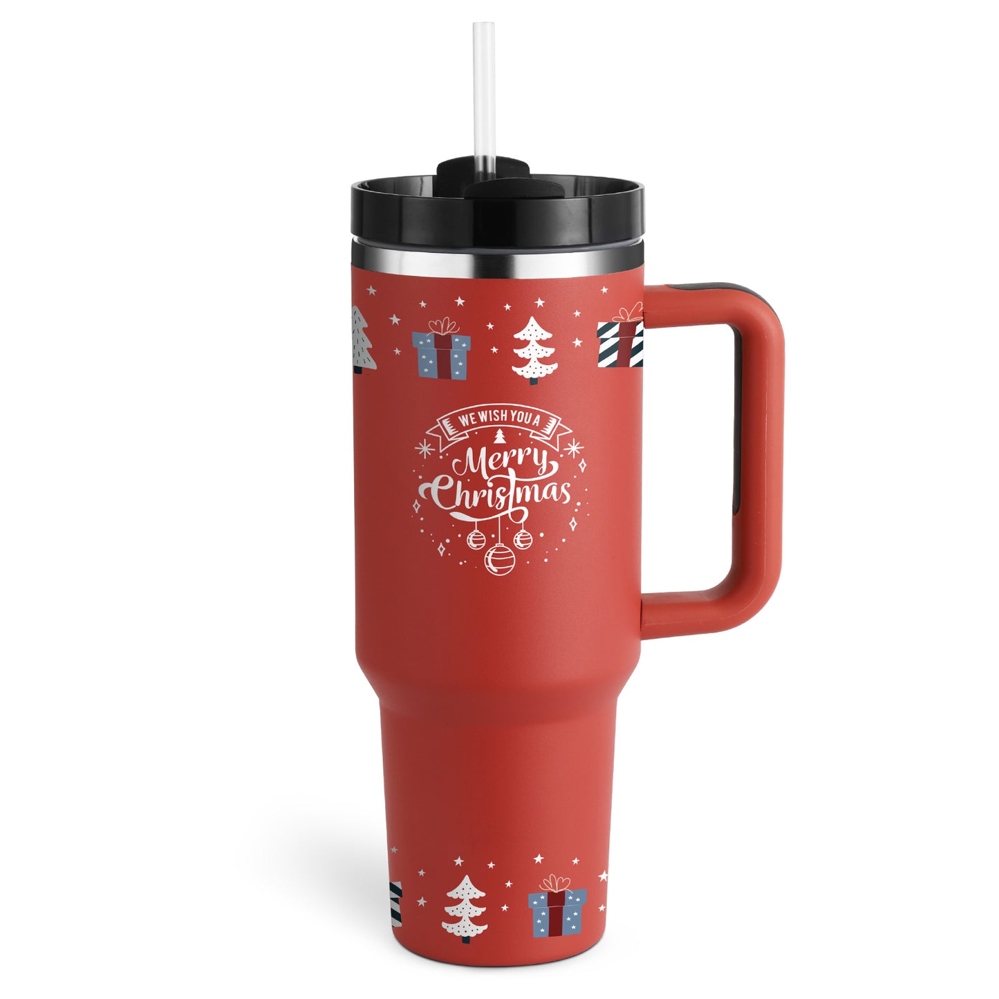 Tumbler With Handle Straw Insulated 40 Oz