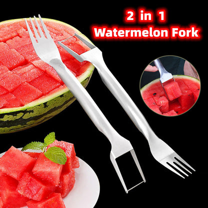 2 In 1 Stainless Steel Watermelon Fork Slicer