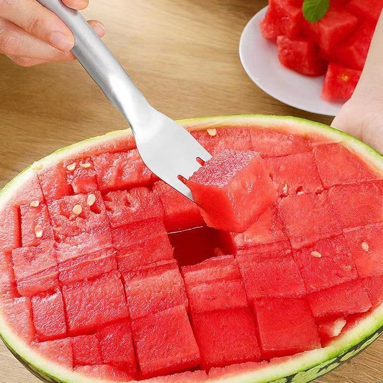 2 In 1 Stainless Steel Watermelon Fork Slicer