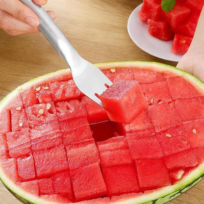 2 In 1 Stainless Steel Watermelon Fork Slicer