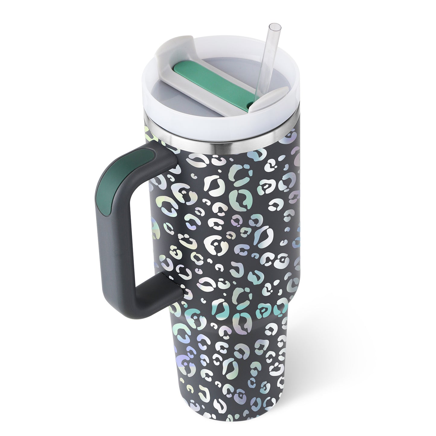 Tumbler With Handle Straw Insulated 40 Oz