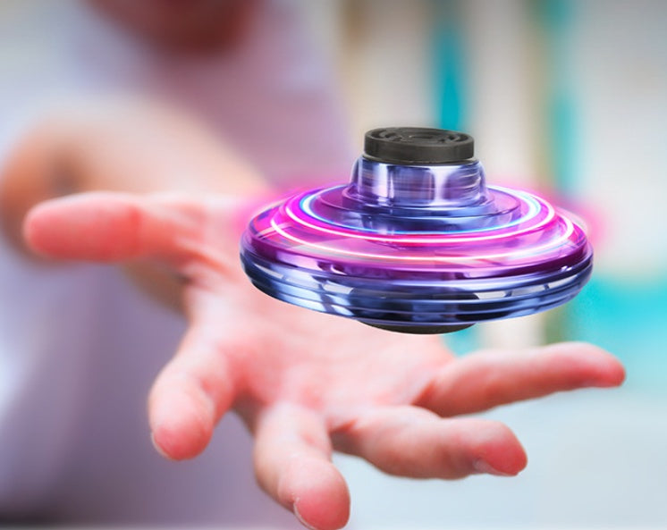 Mini LED UFO Fingertip Gyro – Interactive Flying Spinner Drone and Decompression Toy