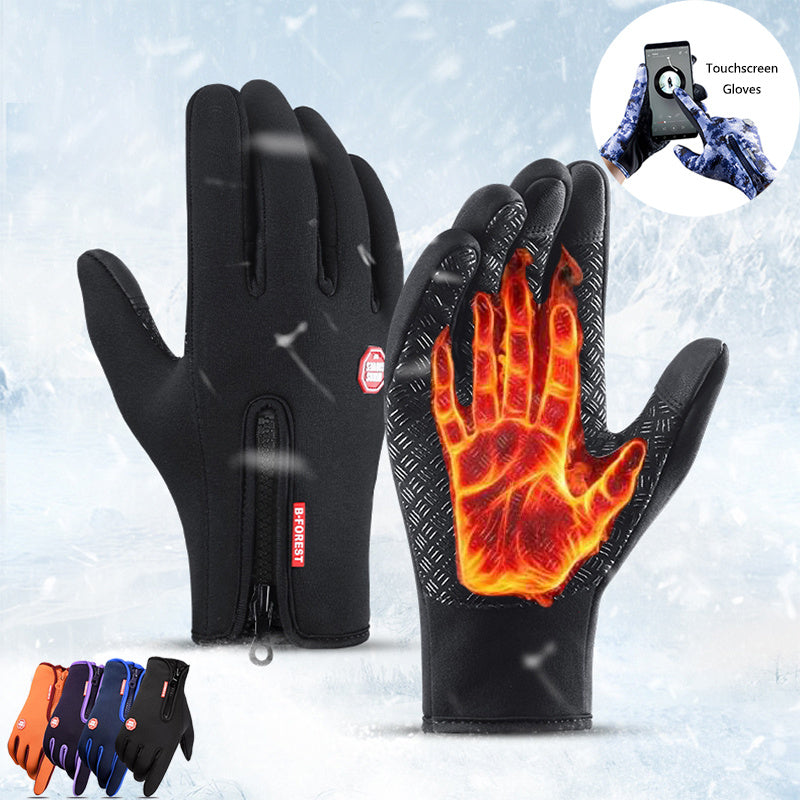 Waterproof Winter Sports Gloves – Touchscreen-Compatible with Fleece Lining for Motorcycle Riding & Outdoor Activities