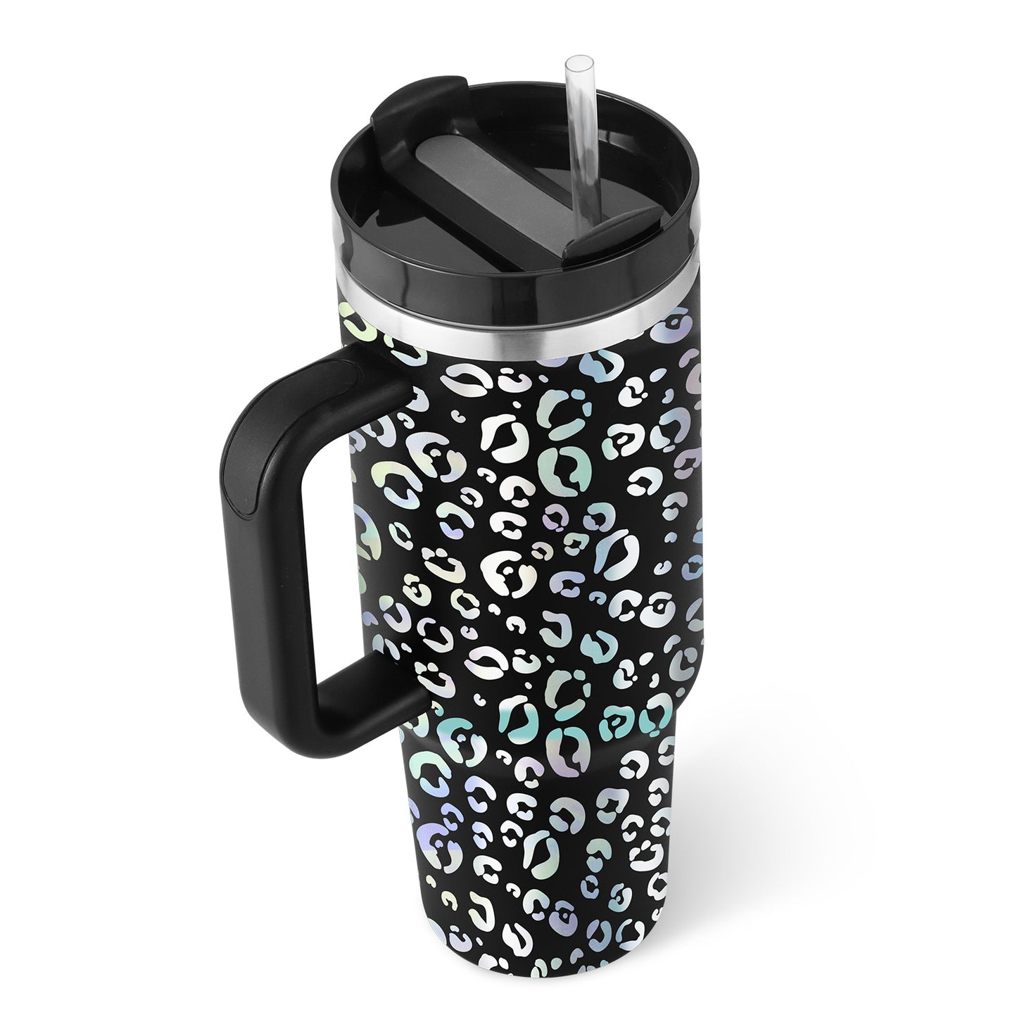 Tumbler With Handle Straw Insulated 40 Oz