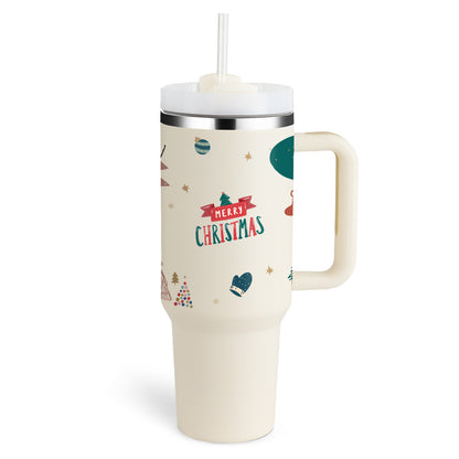 Tumbler With Handle Straw Insulated 40 Oz