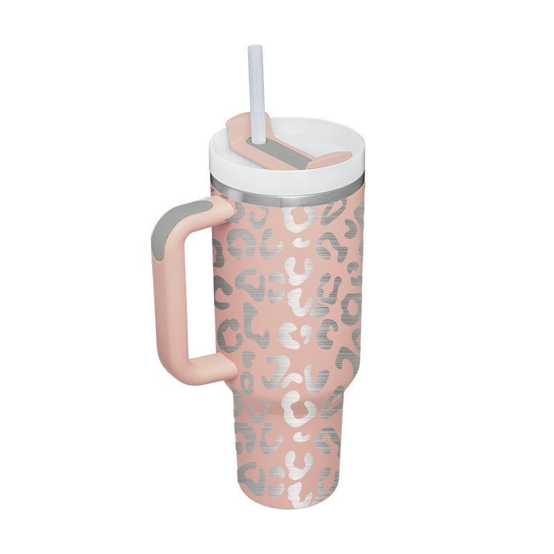 Tumbler With Handle Straw Insulated 40 Oz