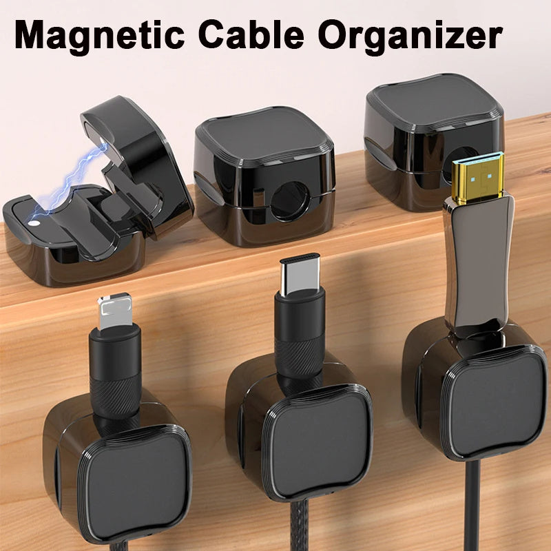 Magnetic Cable Clip – Adjustable Under-Desk Cord Holder & Wire - 1click2pick