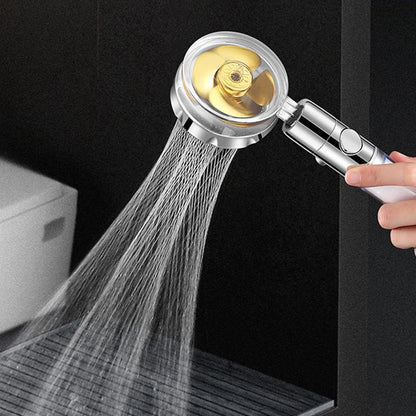 Pressurized Shower Head Water Saving 360 Degrees Rotation Turbo Fan with Filters