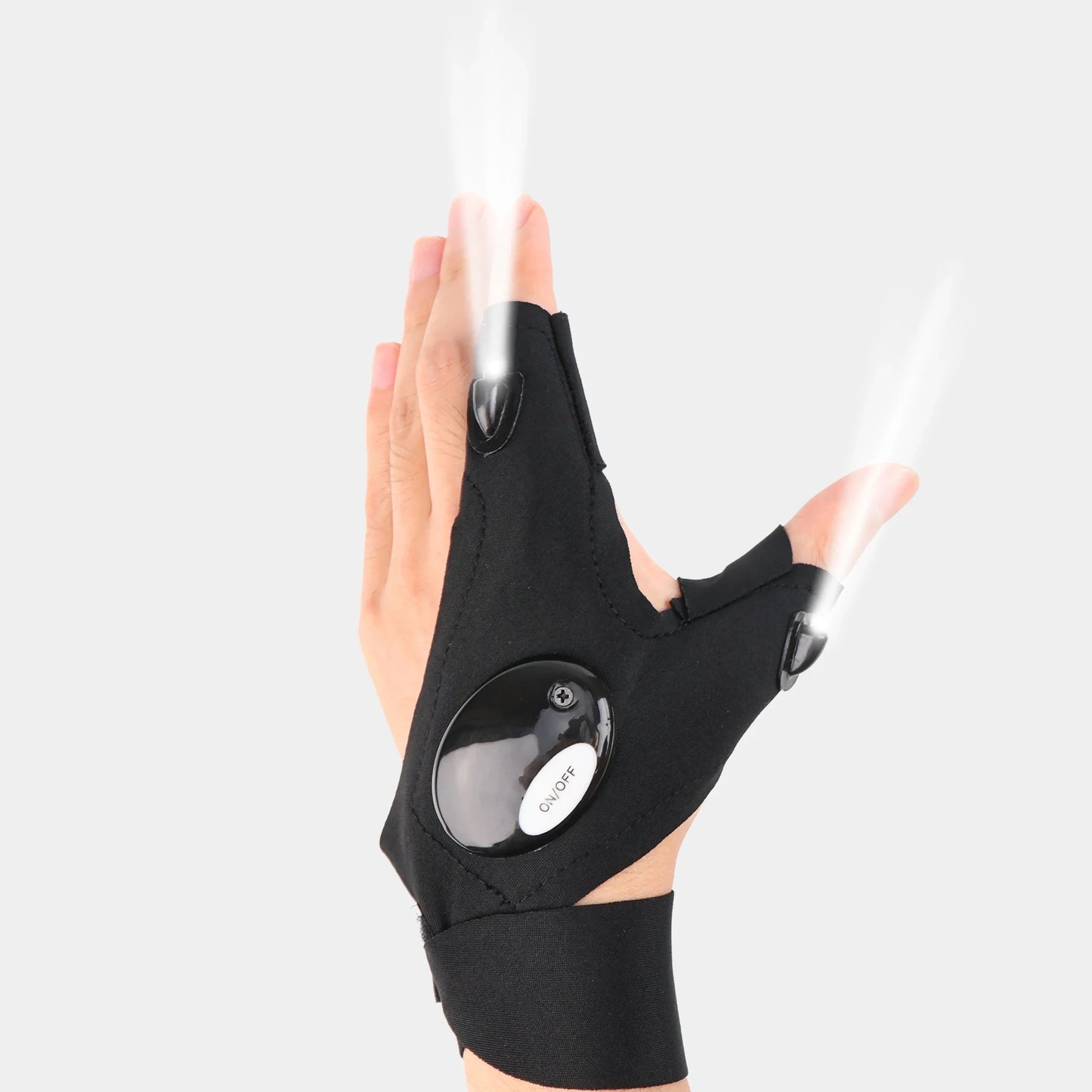 LED Fingerless Glove – Waterproof, Durable Half-Finger Flashlight Glove for Night Fishing, Cycling, Running, and Outdoor Activities