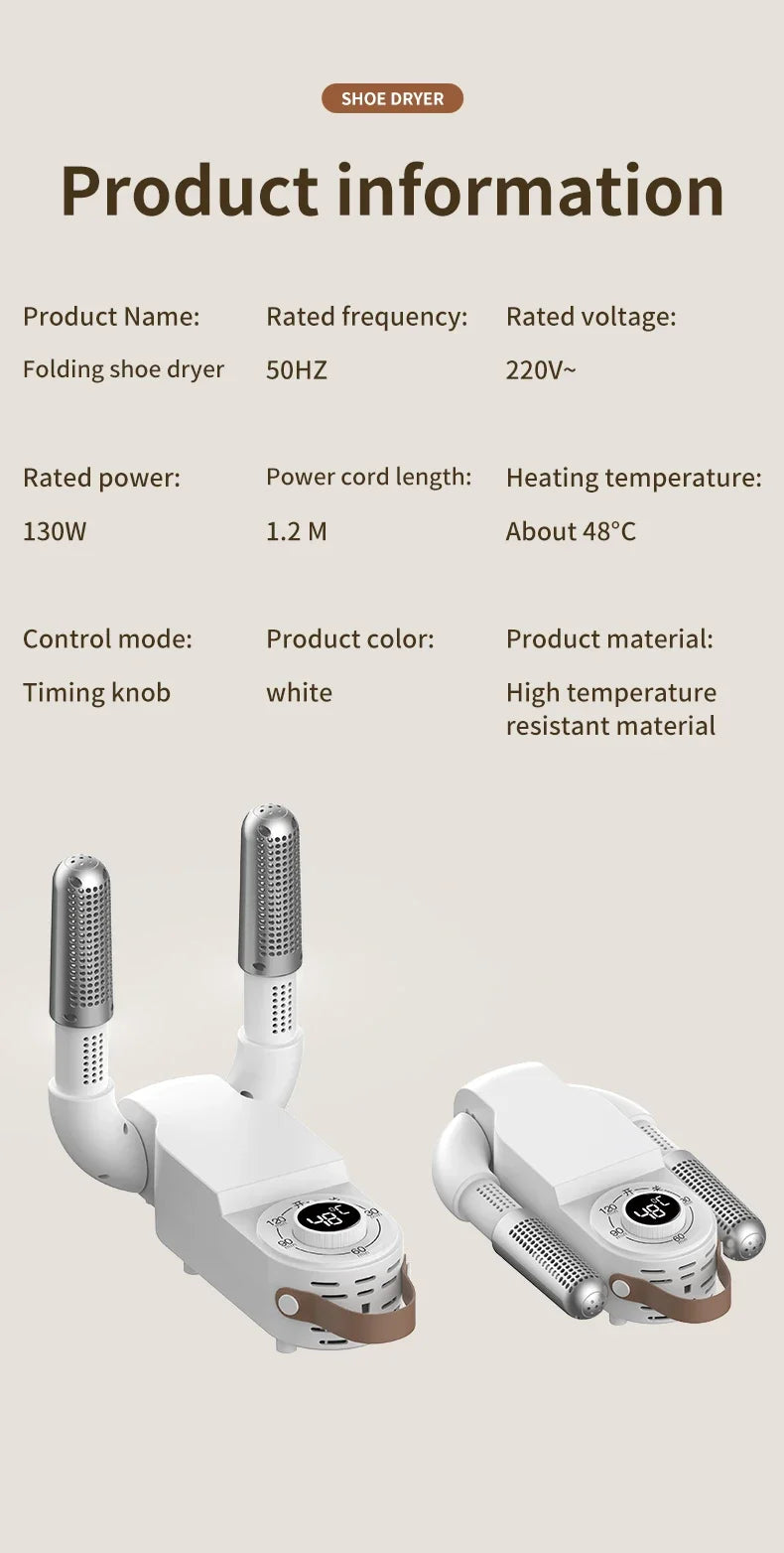 XIAOMI 110V/220V Smart Electric Shoes Dryer Portable Foldable