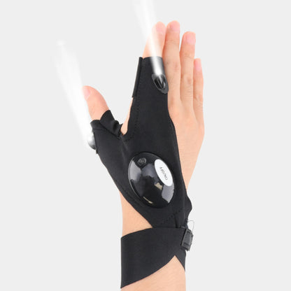 LED Fingerless Glove – Waterproof, Durable Half-Finger Flashlight Glove for Night Fishing, Cycling, Running, and Outdoor Activities