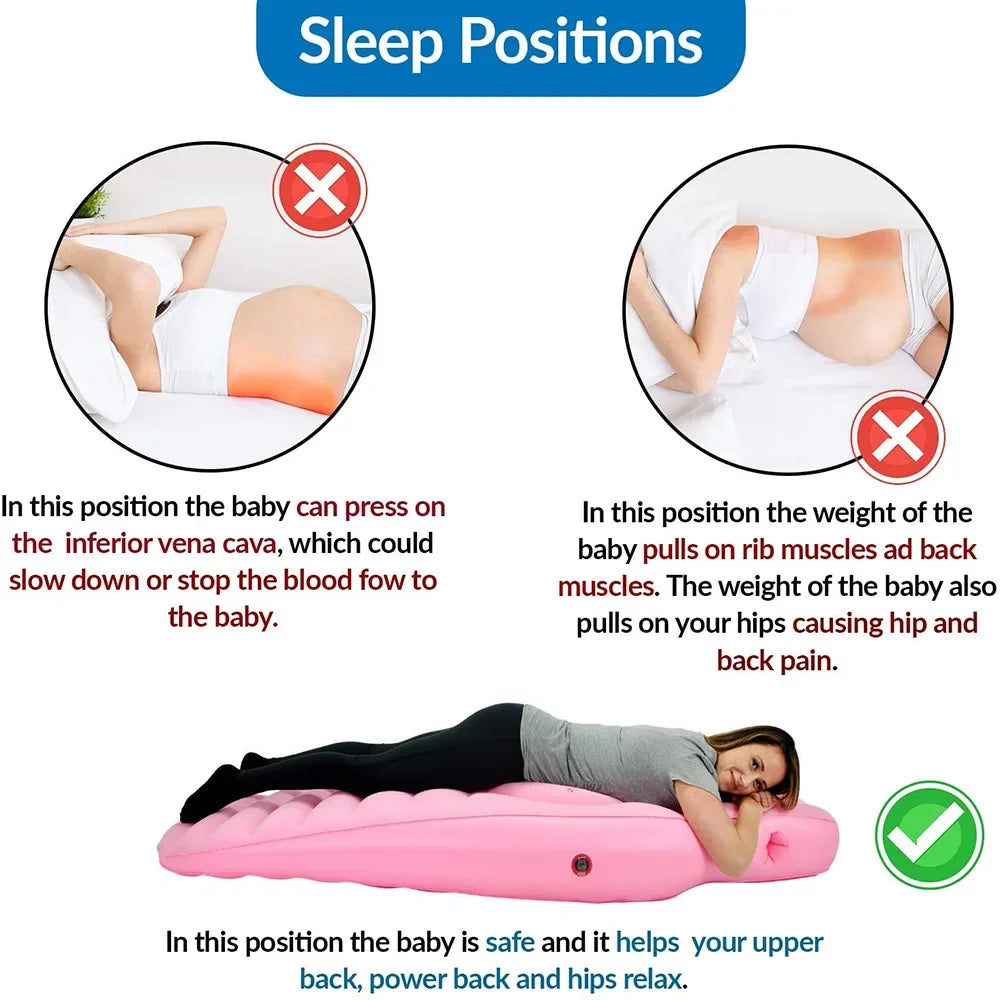 Inflatable Pregnancy Pillow & Yoga Mat – Maternity Sleeping Mattress for Comfort & Support During Pregnancy