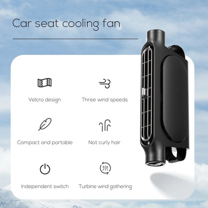 Portable Car Seat Fan for Front Rear Seat Passenger