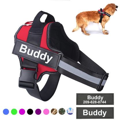 Personalized No-Pull Dog Harness – Reflective, Breathable, and Adjustable Pet Vest with Custom Patch for Small and Large Dogs