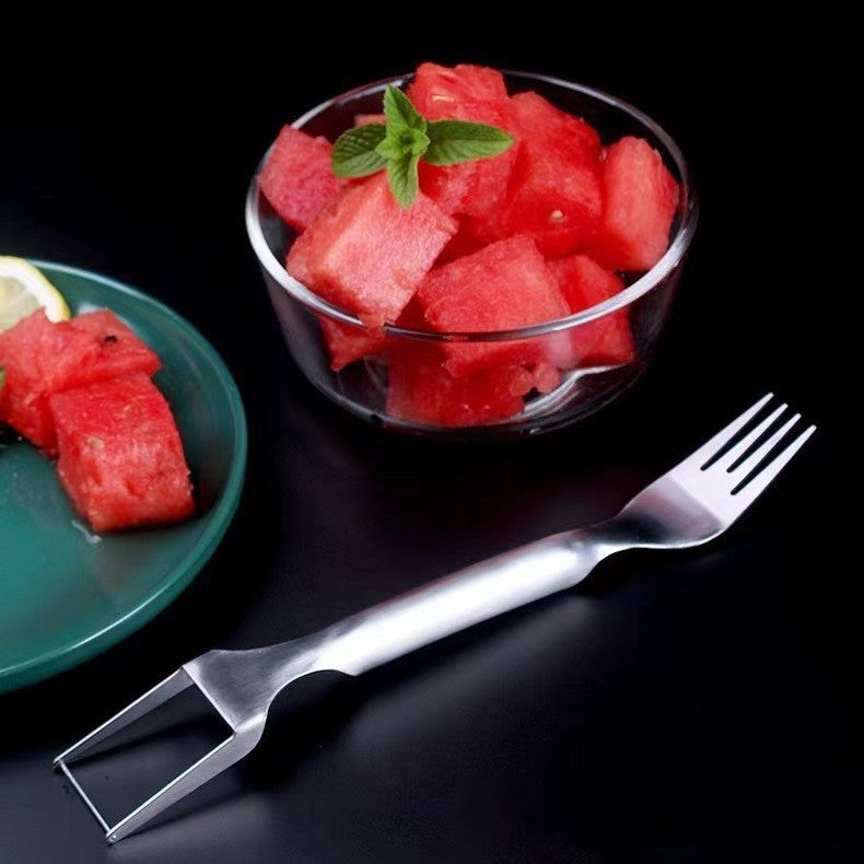 2 In 1 Stainless Steel Watermelon Fork Slicer