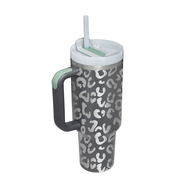 Tumbler With Handle Straw Insulated 40 Oz