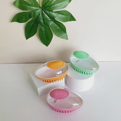 Pet Bath Brush 2-in-1 SPA Massage Hair Grooming Soft Silicone